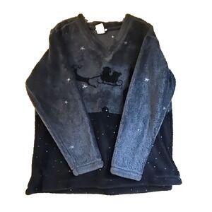 PBJ Sport Vtg Christmas Holiday V Neck Pullover Woman's Lg Sweater Made in USA